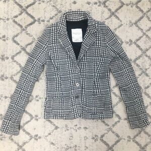 Aeropostale Grey White Plaid Blazer Jacket women’s medium M​​​